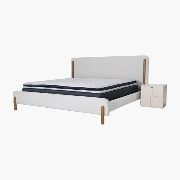 Recámara Kirei King Size - Tela, Madera, Chapa de Roble, Polyboard y Herrería