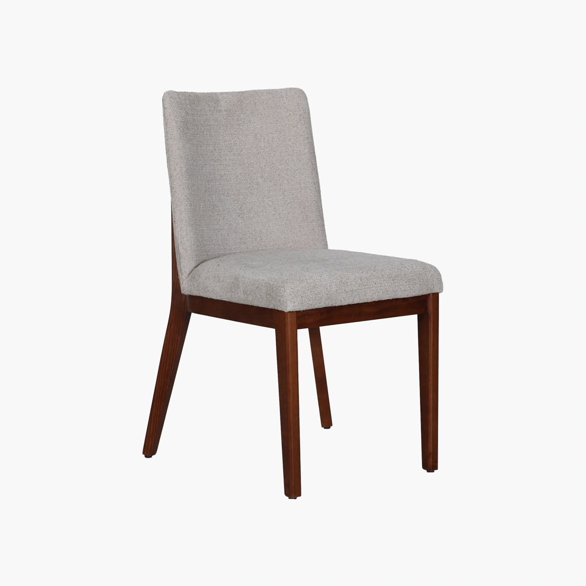 Silla Cuba - Madera de pino sólido en tono Nogal y tapizado en tela Dazzie color Latte