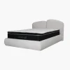 Cama Luna Queen Size Baúl - Tapiz en tela clara suave y de fácil limpieza, base con sistema de pistones y...