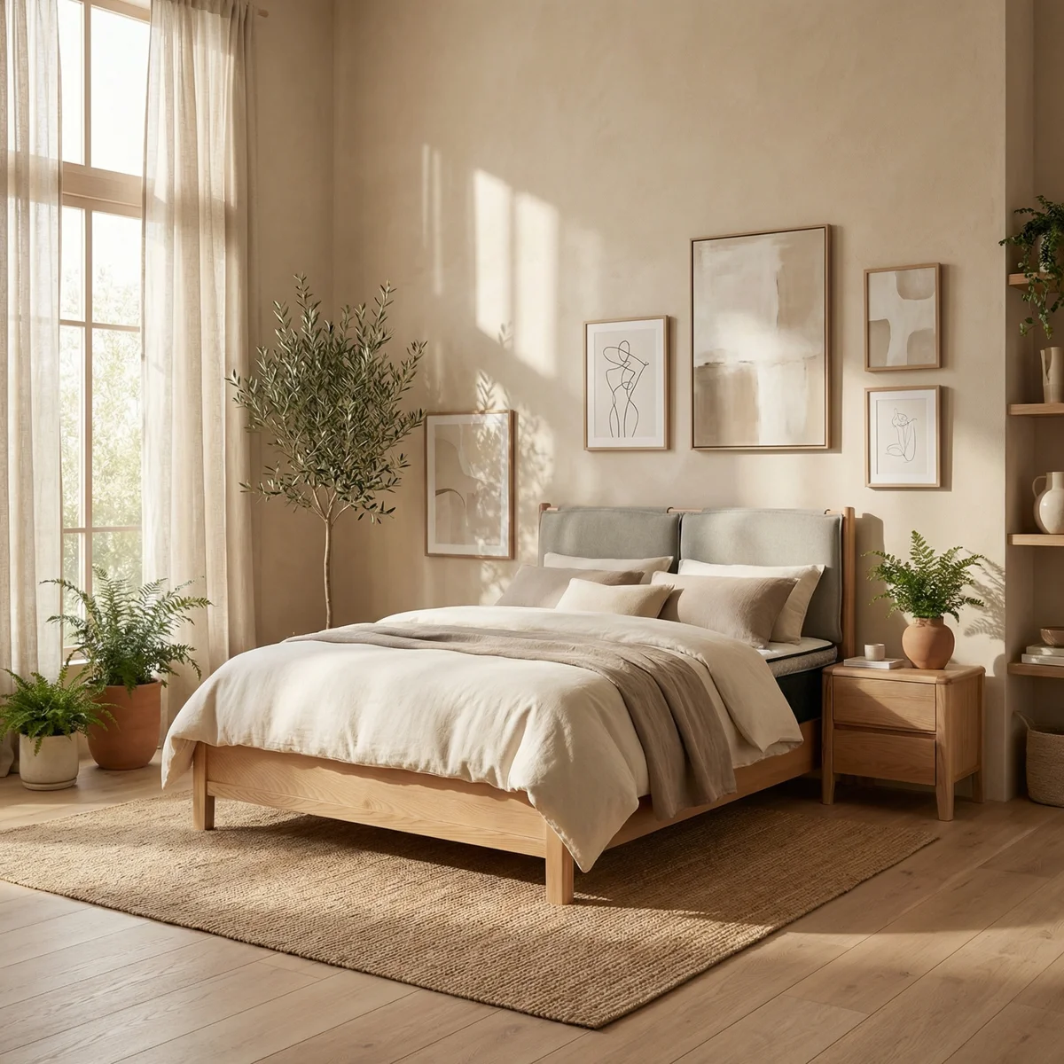 Cama Tulum Queen Size Roble