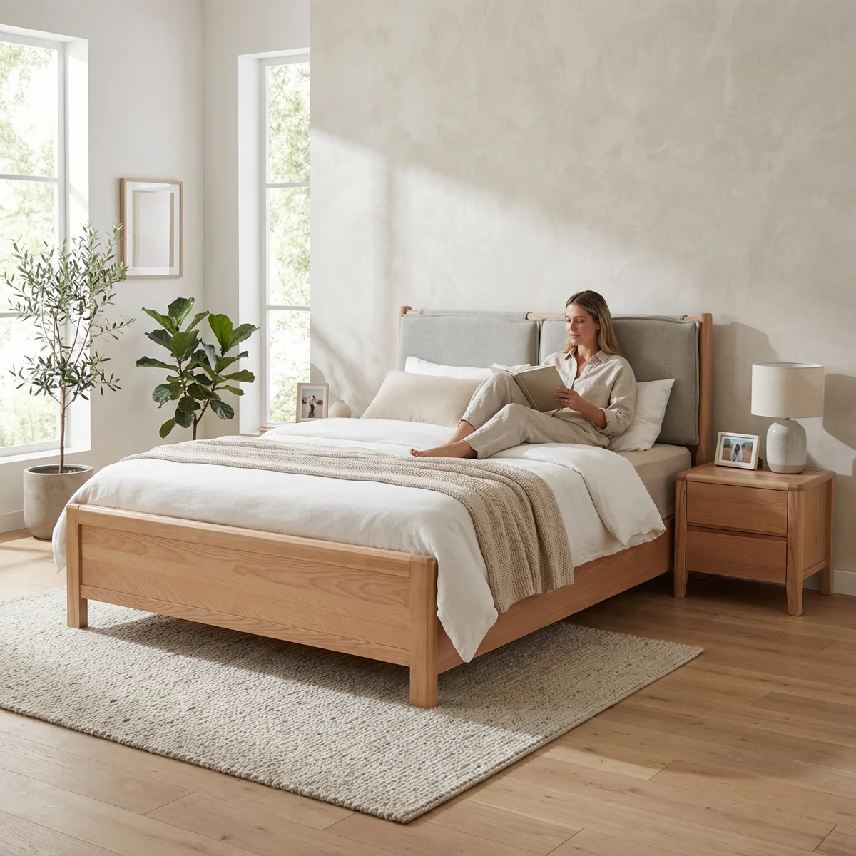 Cama Tulum Queen Size Roble