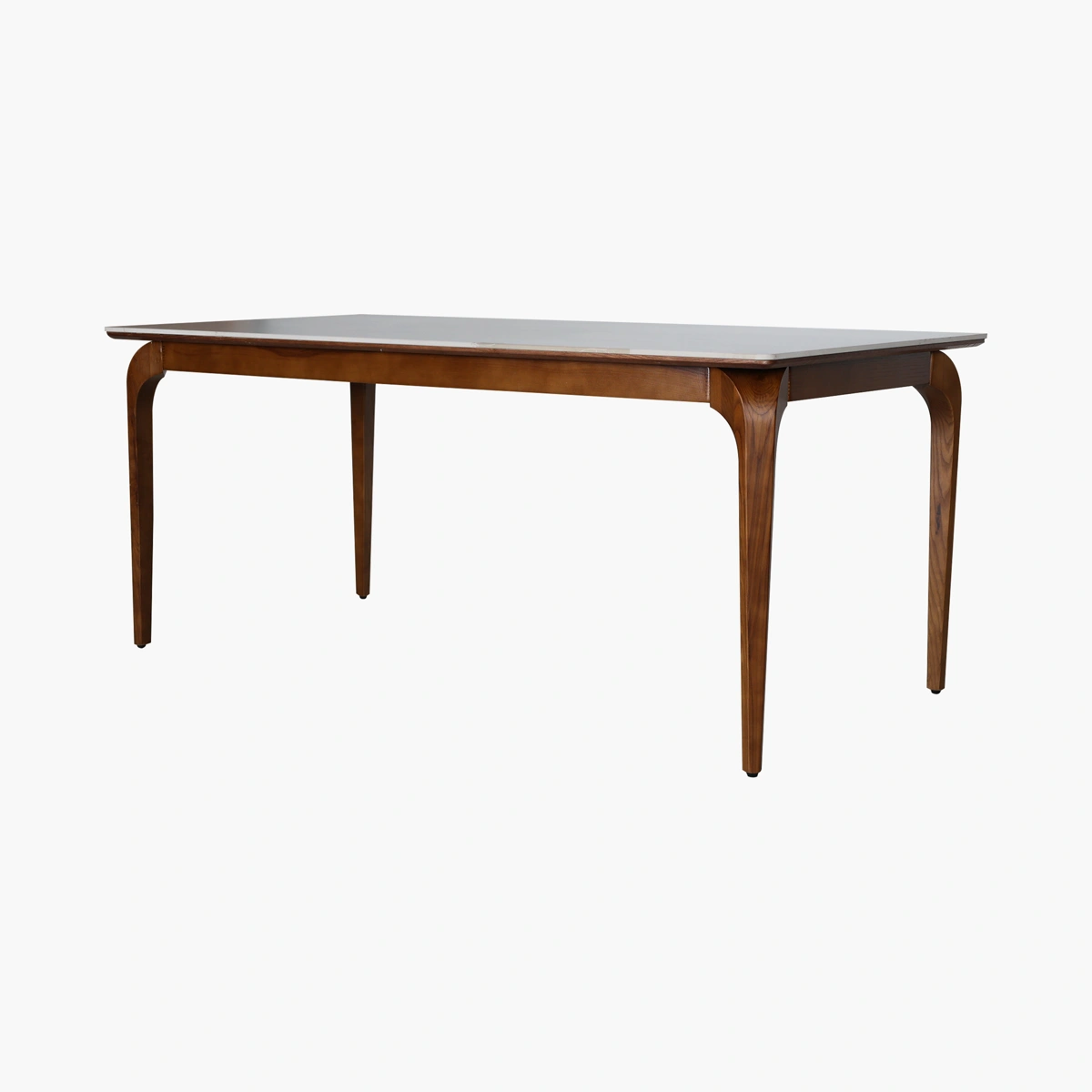Mesa Parma Nogal/Gris - Cubierta en cerámica gris y estructura/base en madera acabado nogal