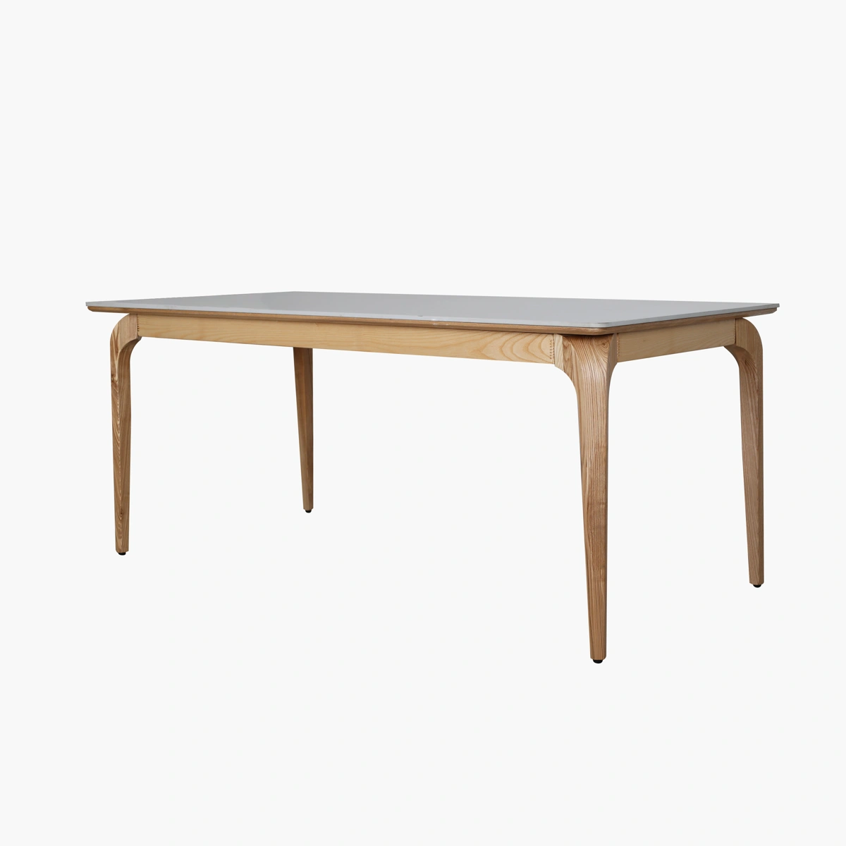 Mesa Parma Roble/Claro - Cubierta en piedra sinterizada y estructura/base en fresno tono roble