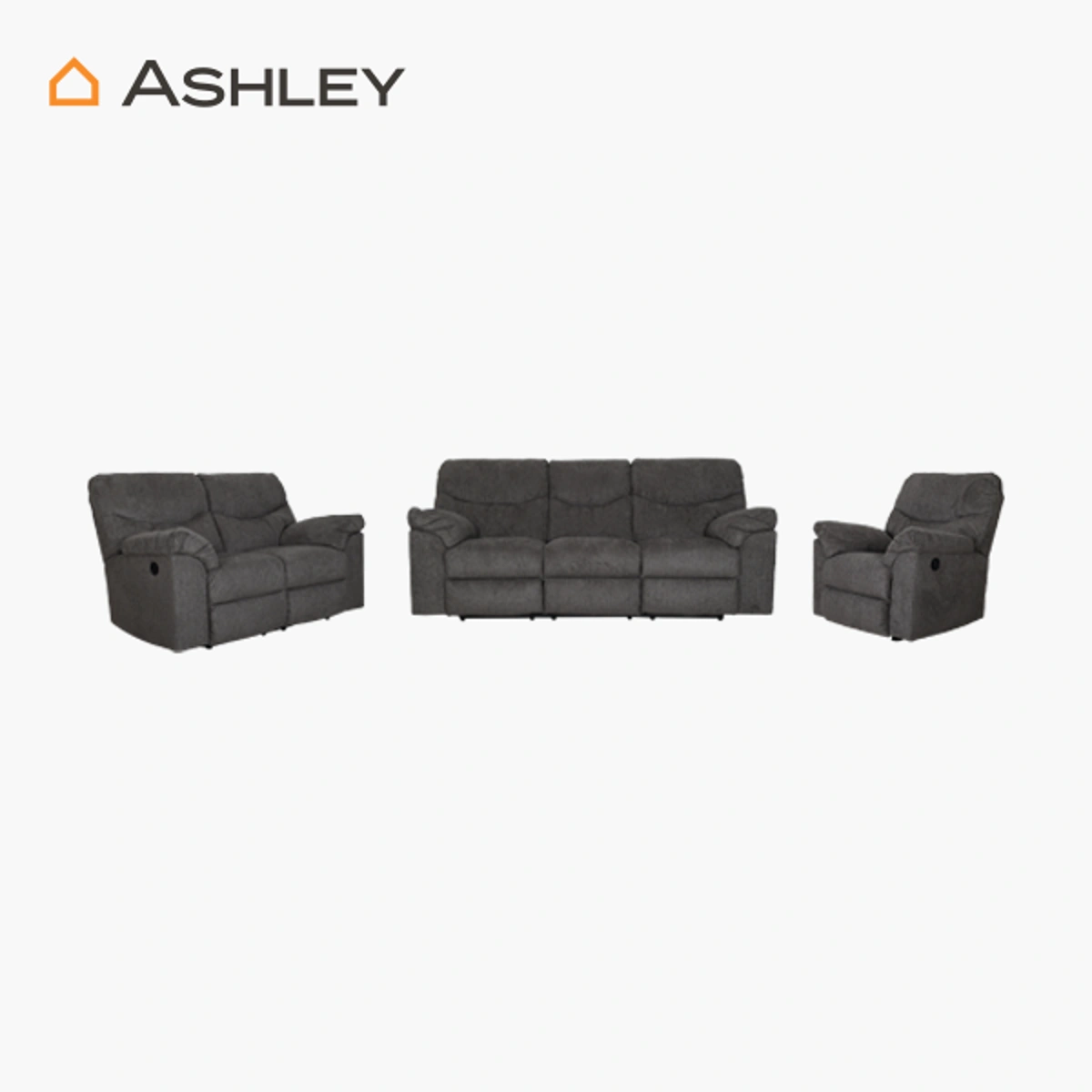 Sala 3-2-1 Reclinable Alphons Ashley - Estructura de madera reforzada, mecanismo reclinable metálico, tapizado en te...
