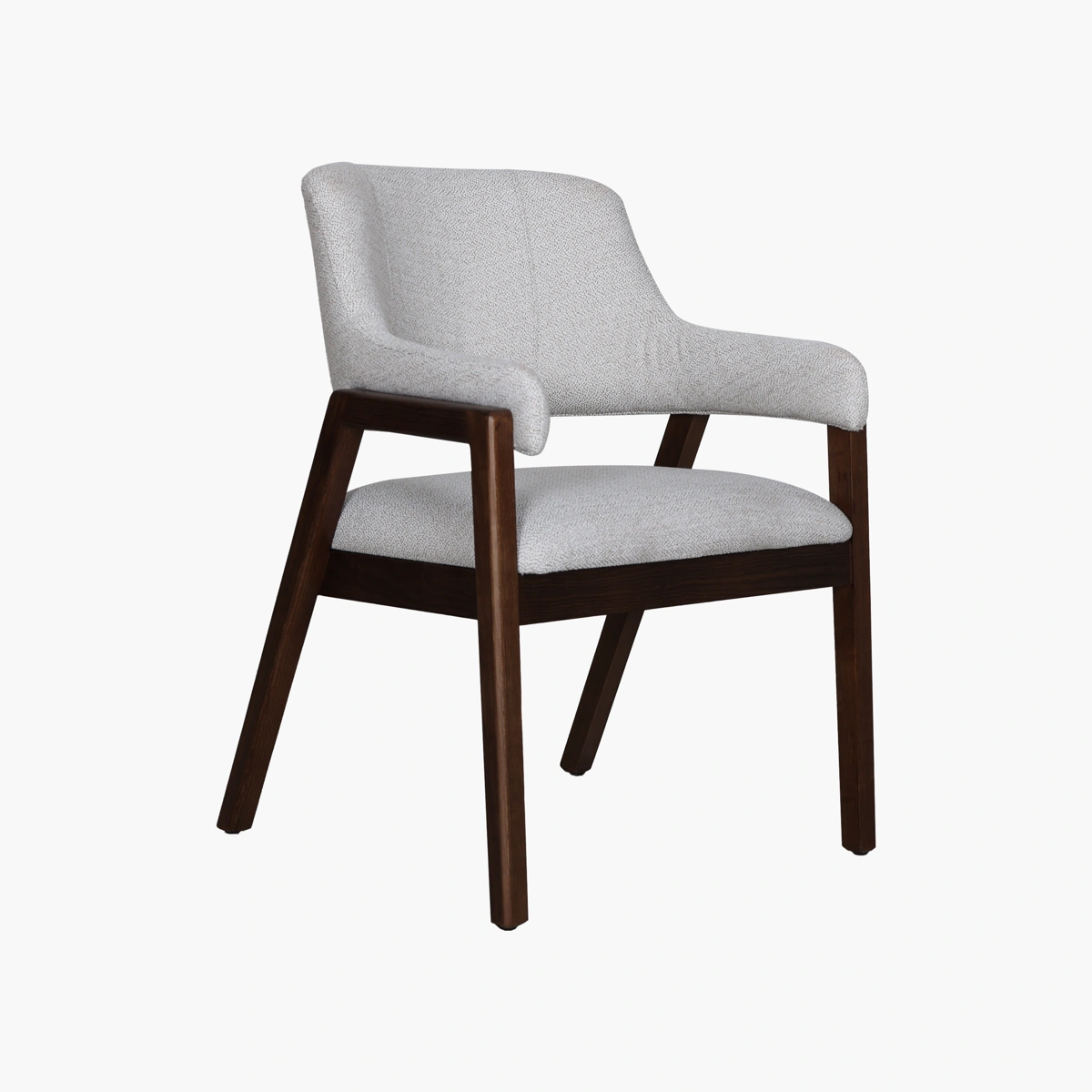 Silla Yanel - Pino sólido con acabado tono nogal y tapiz en tela suave de alta resistencia