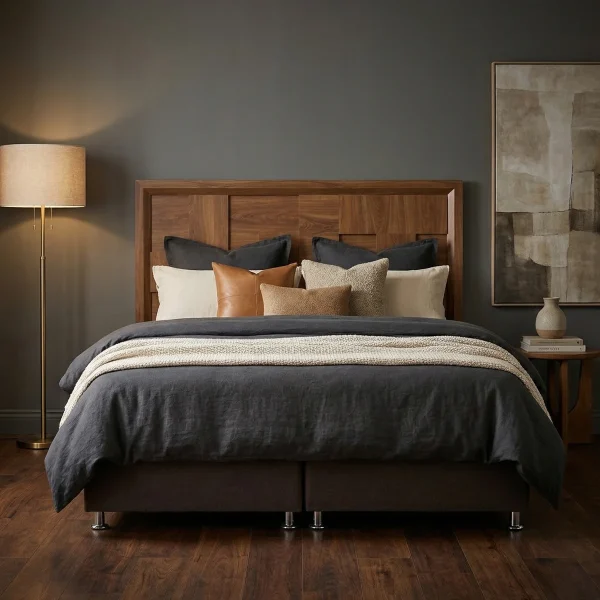 Cabecera King Size Palermo Nogal - foto ambientada