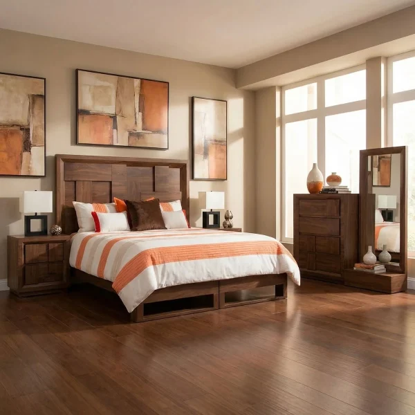 Recámara King Size Palermo Nogal - foto ambientada