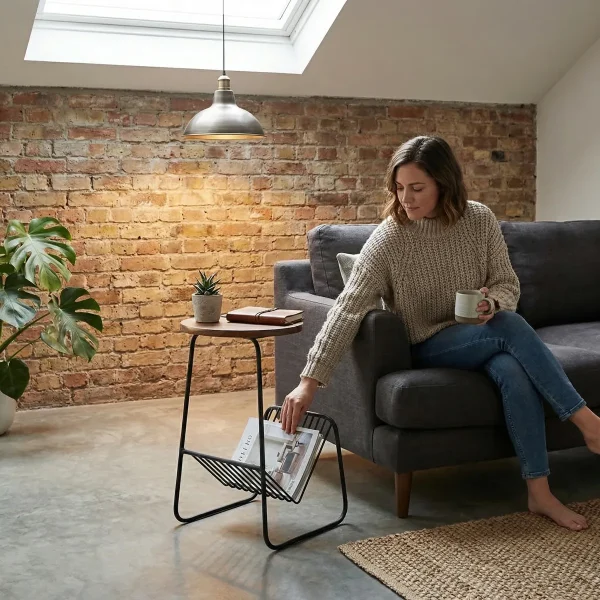 Mesa Auxiliar Berlin Parota - ambientada en uso