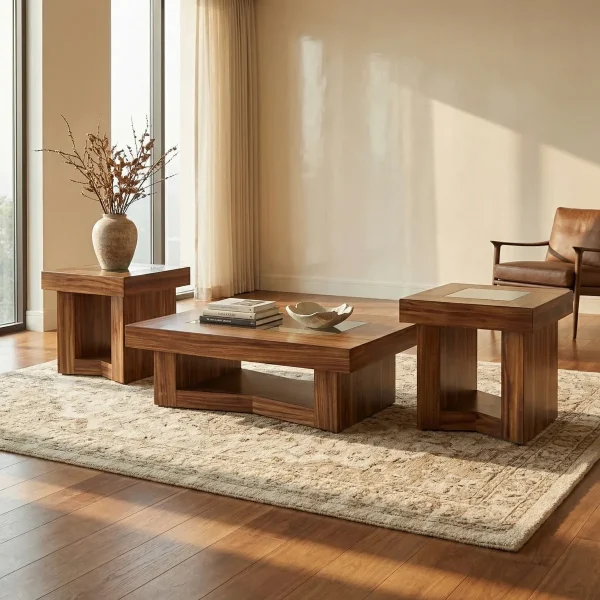 Mesas de Centro Quebec Parota Rectangular - foto ambientada