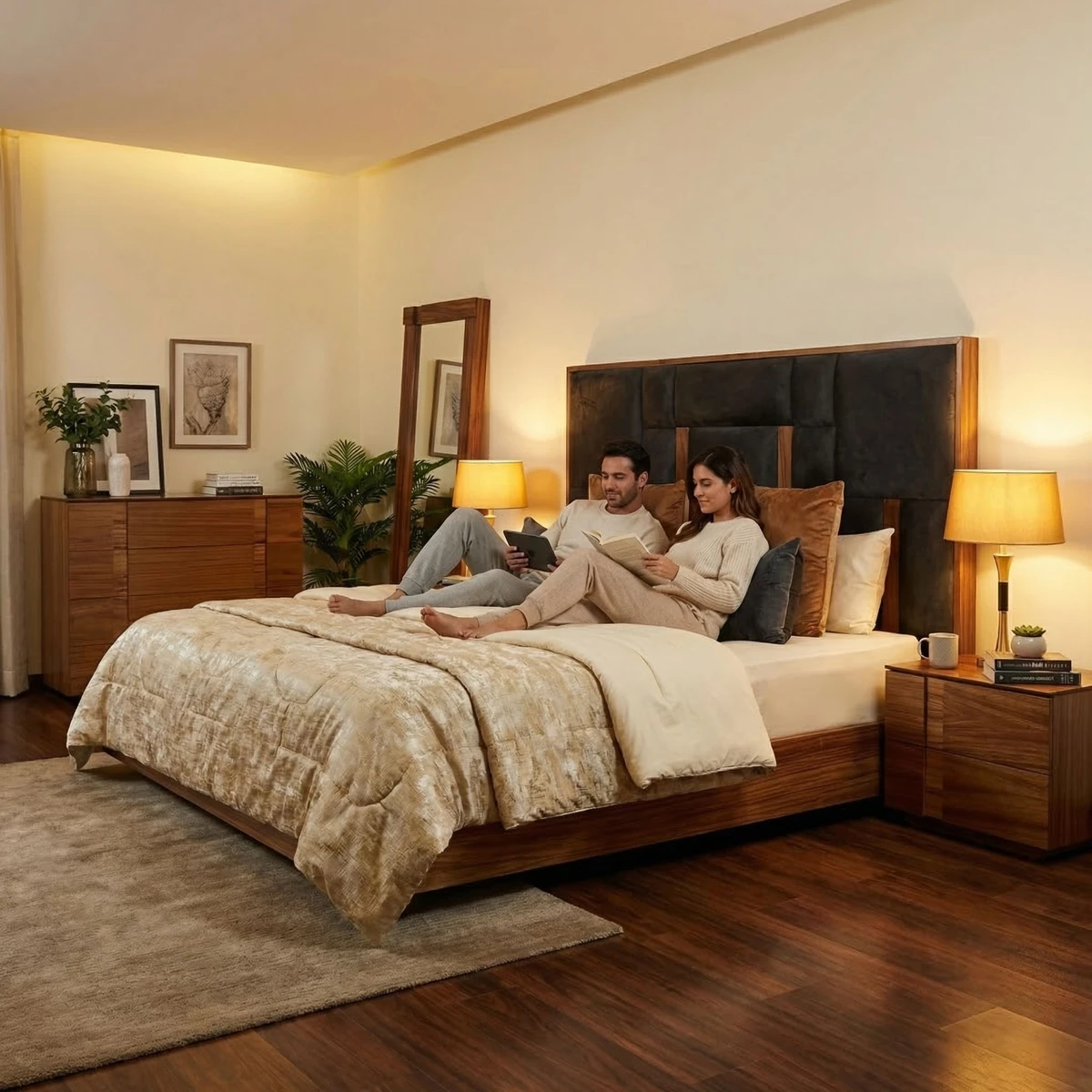 Recámara King Size Malta Parota - ambientada en uso