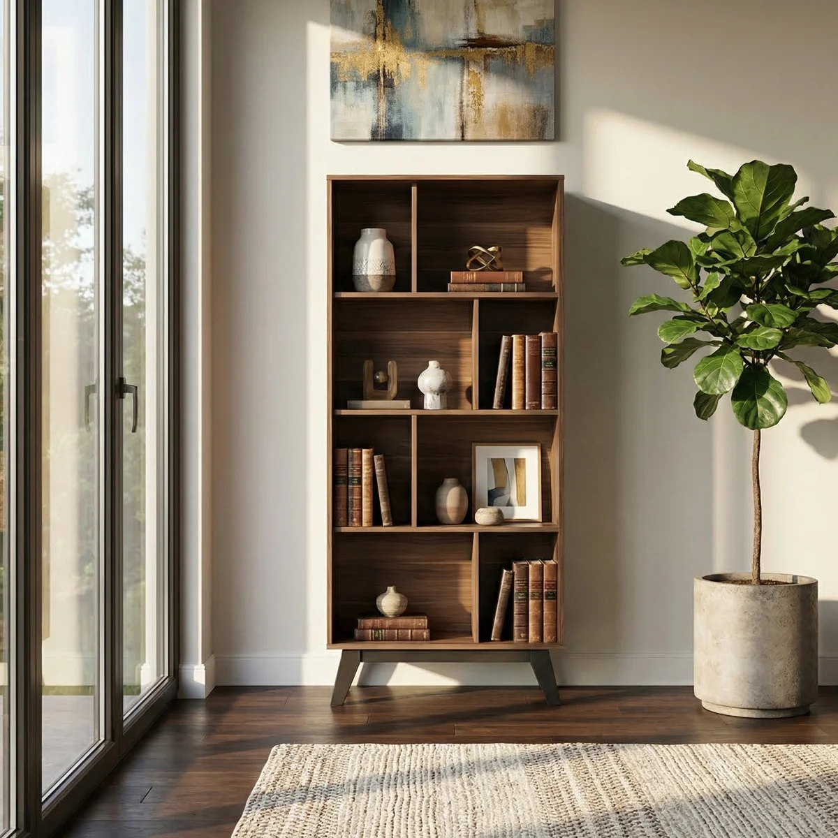 Librero Tesis en Nogal - foto ambientada