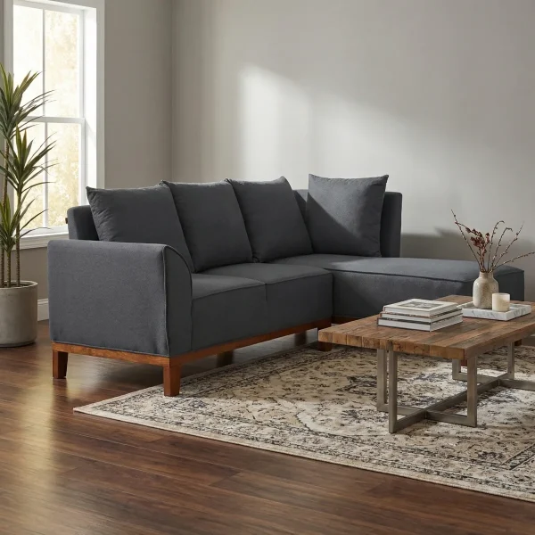 Sala Esquinera Careyes Ambos Lados Derecho Gris - foto ambientada