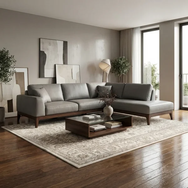 Sala Esquinera Tiziano Boal Piel Ambos Lados Derecho - foto ambientada