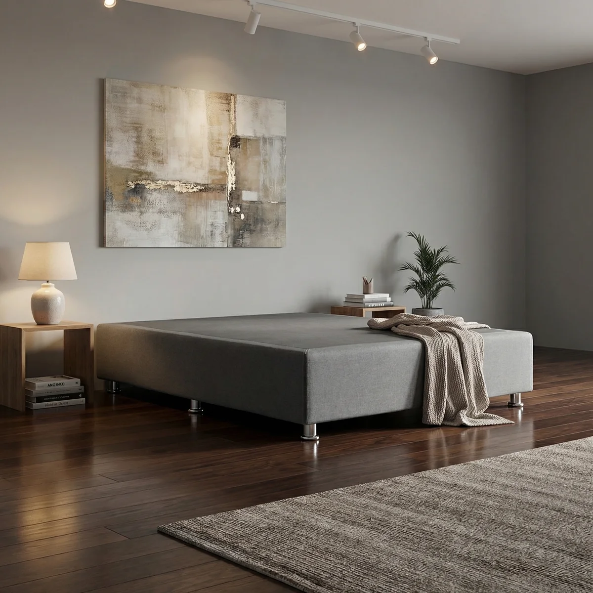 Base Individual Verona Tapizada en Gris - foto ambientada