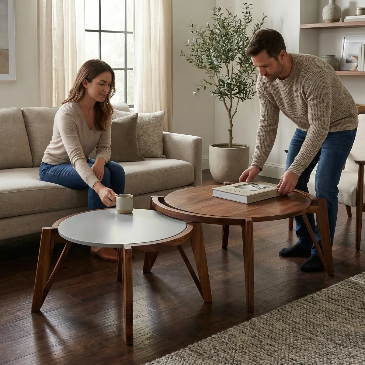 Mesas de Centro Torino Parota - ambientada en uso