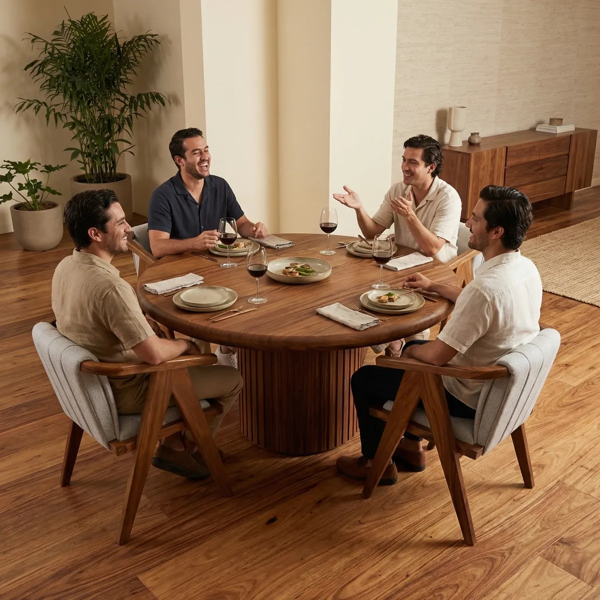 Comedor Bacalar Loren Parota 150cm - ambientada en uso