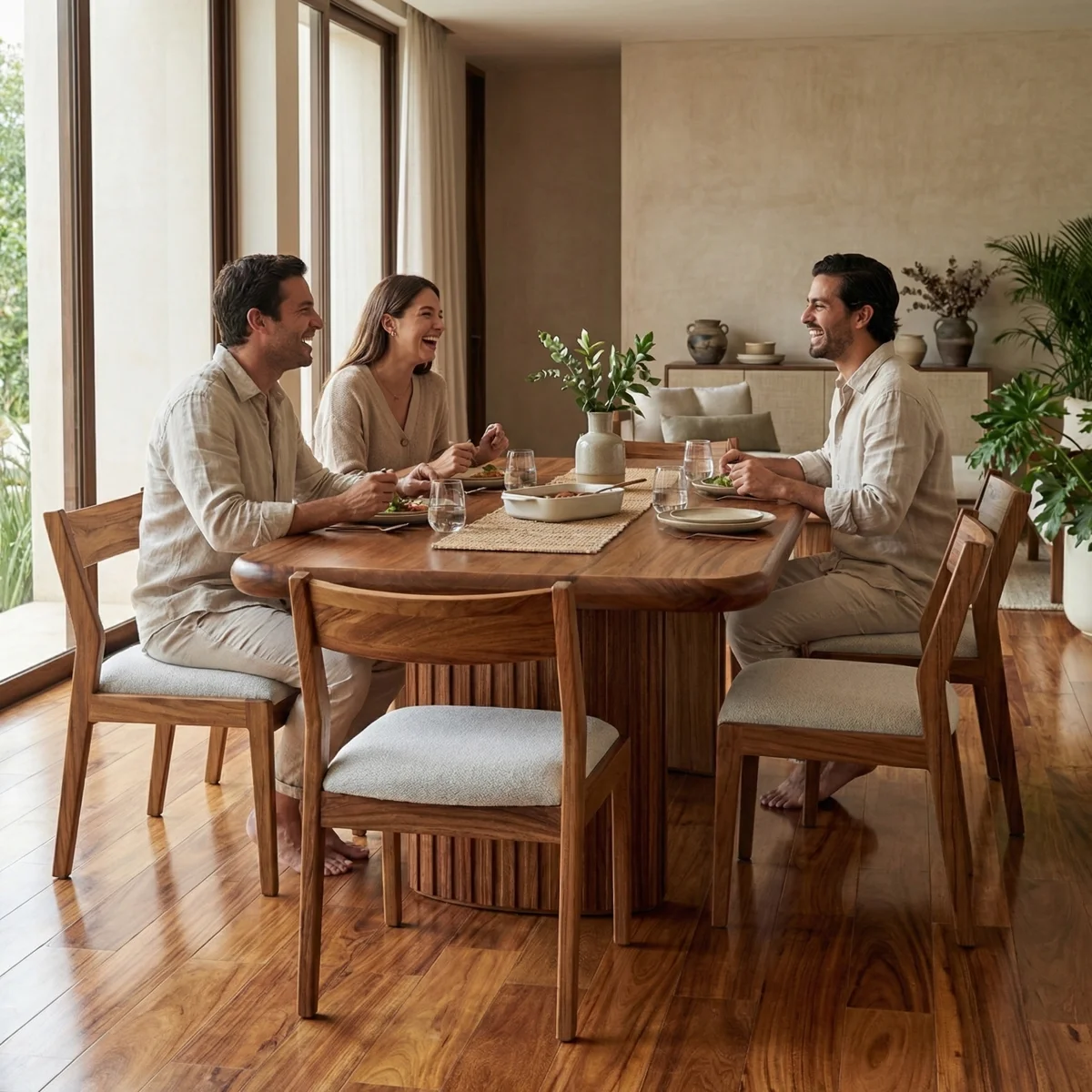 Comedor Aruba Bacalar Parota P/6 - ambientada en uso