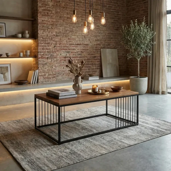 Mesa de Centro Polonia Parota - foto ambientada