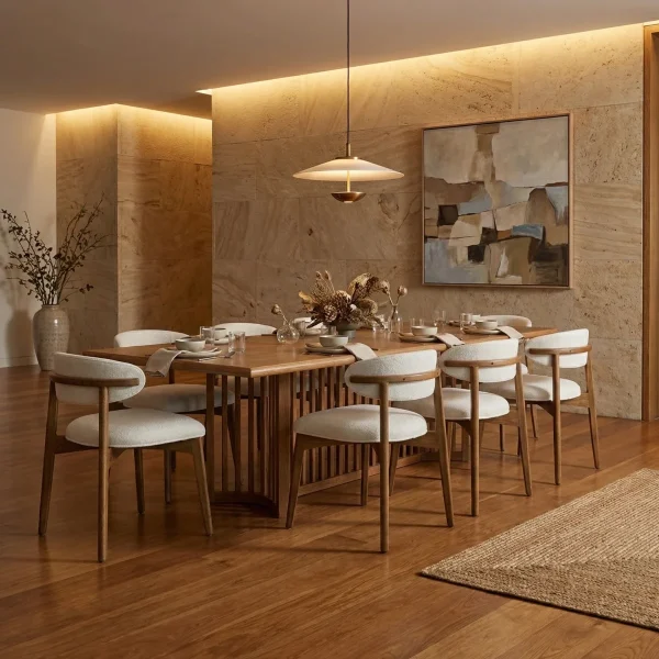 Comedor San Francisco P8 Rosa Morada Blanco - foto ambientada