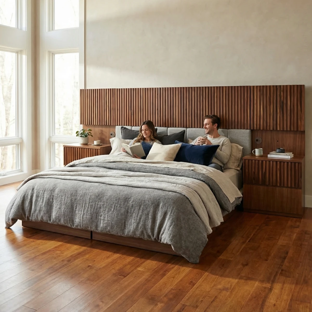 Recámara King Size Suecia Parota - ambientada en uso