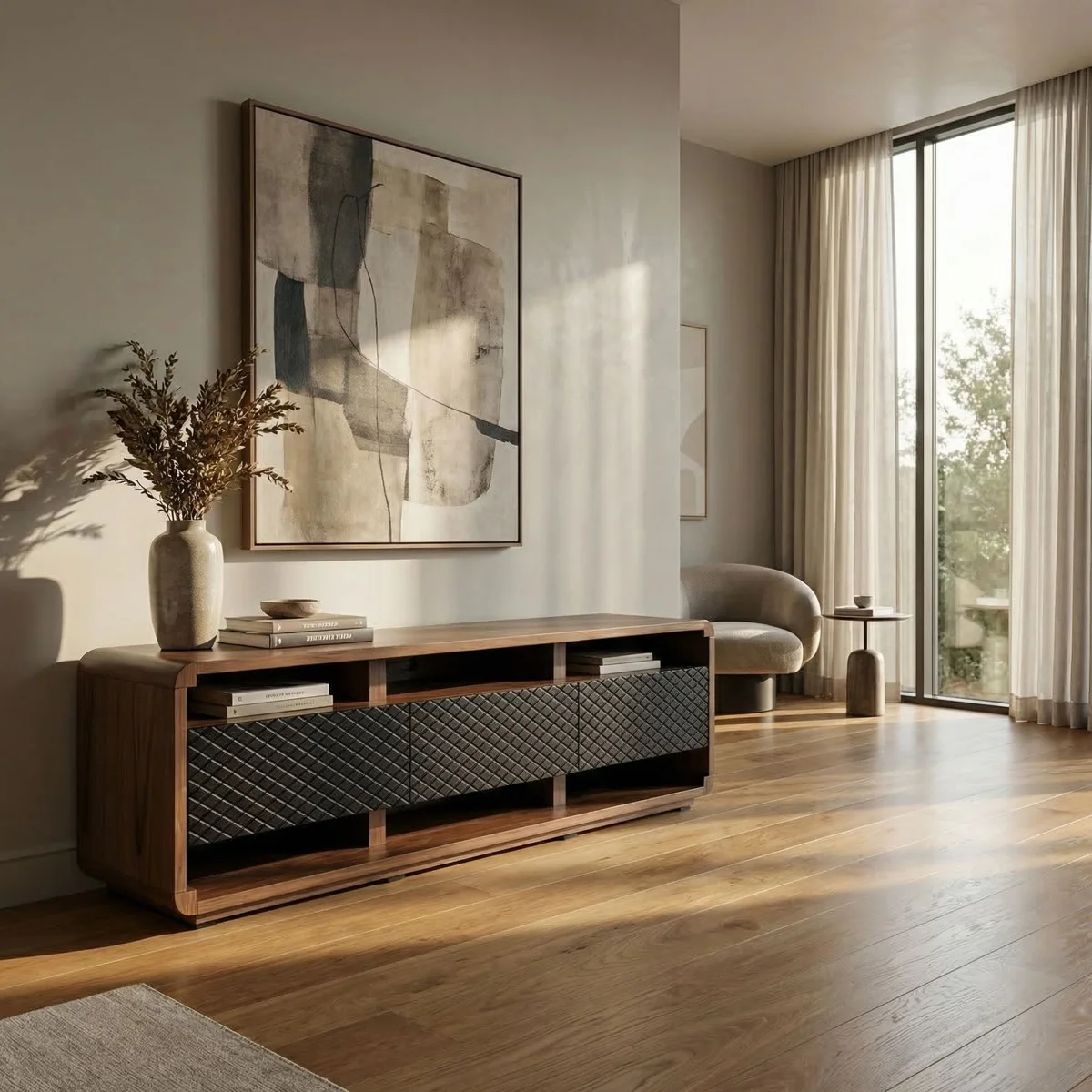 Mesa de TV Loren Nogal - foto ambientada