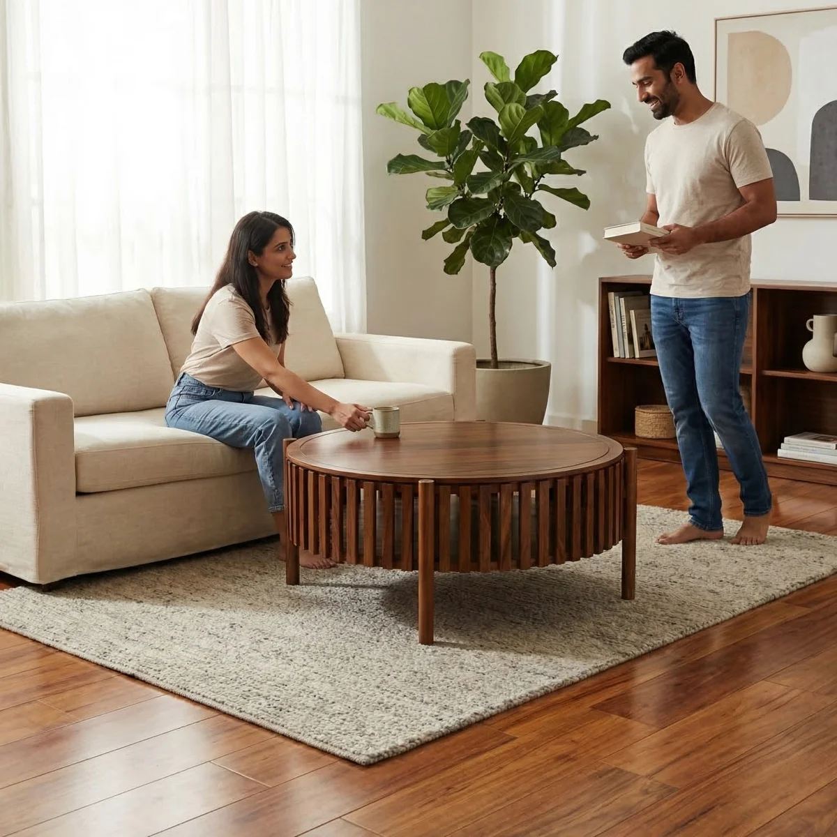 Mesa de Centro Nohelia Parota - ambientada en uso