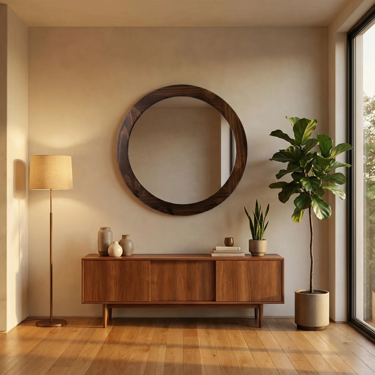 Espejo Redondo Amsterdam (80cm) - foto ambientada