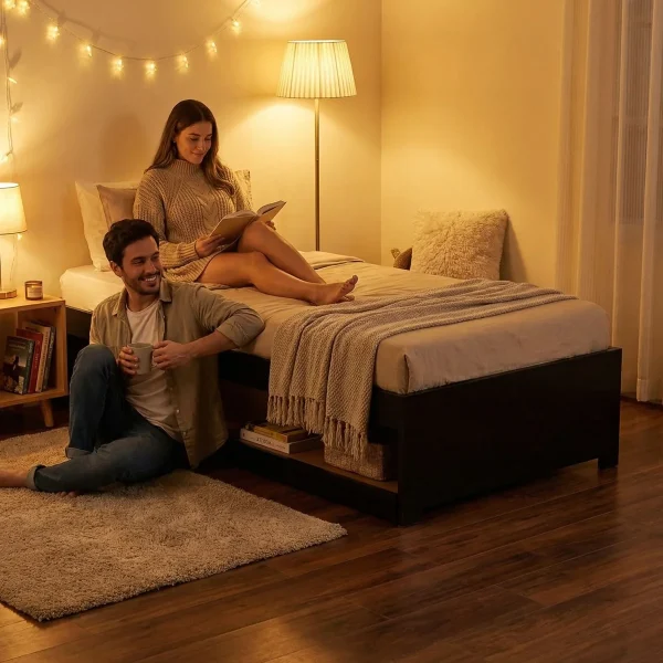 Base Individual Doble Duplex Chocolate - ambientada en uso