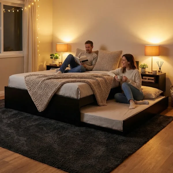 Base Matrimonial-Individual Duplex Chocolate - ambientada en uso