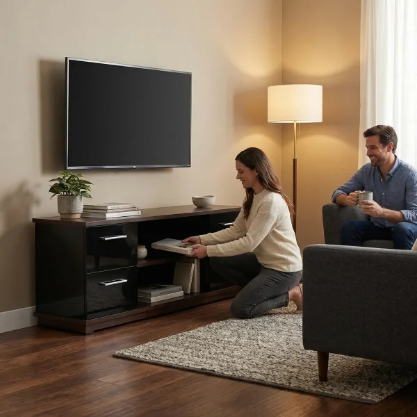 Mesa para TV Emman Begoña - ambientada en uso