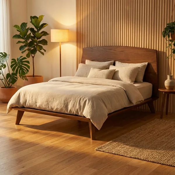 Cabecera Queen Size Hermes Tabaco - foto ambientada