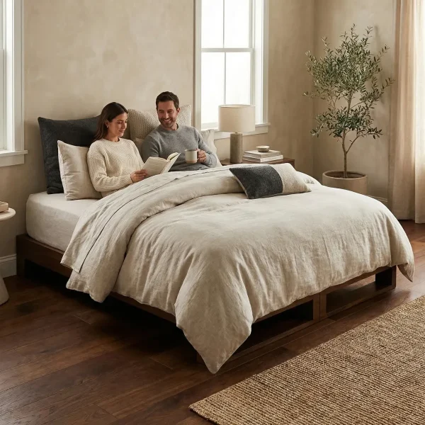 Base King Size Finn Nogal - ambientada en uso