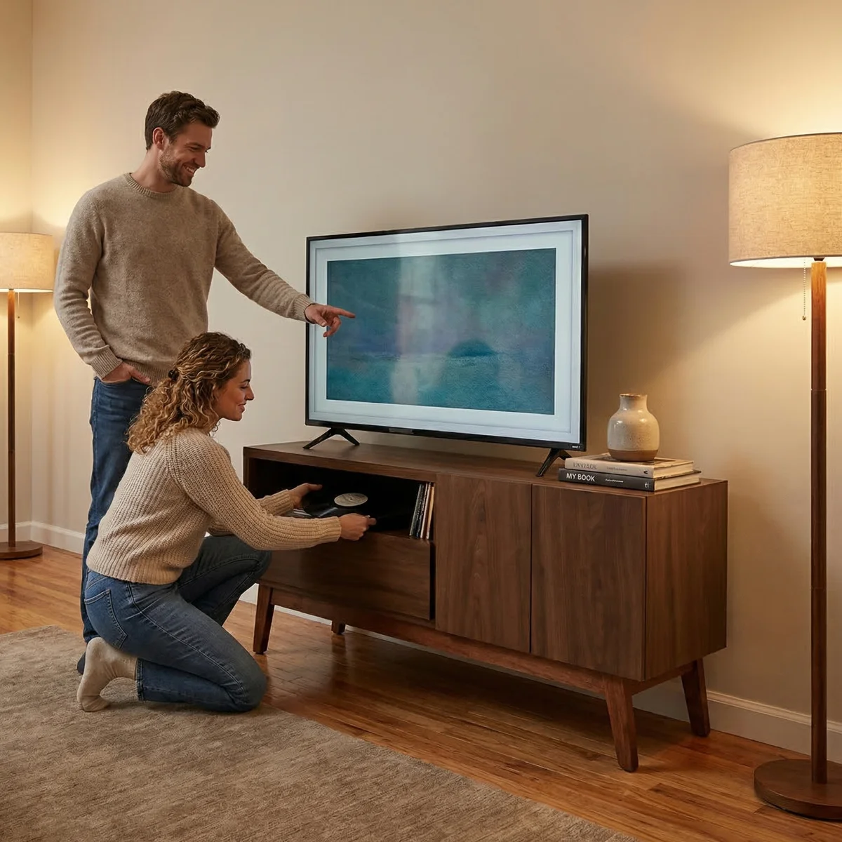 Mesa para TV Florencia - ambientada en uso