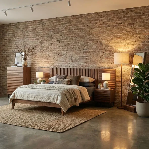 Recámara Queen Size Noruega Parota - foto ambientada