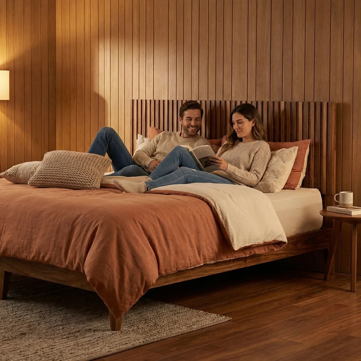 Cabecera King Size Noruega Parota - ambientada en uso
