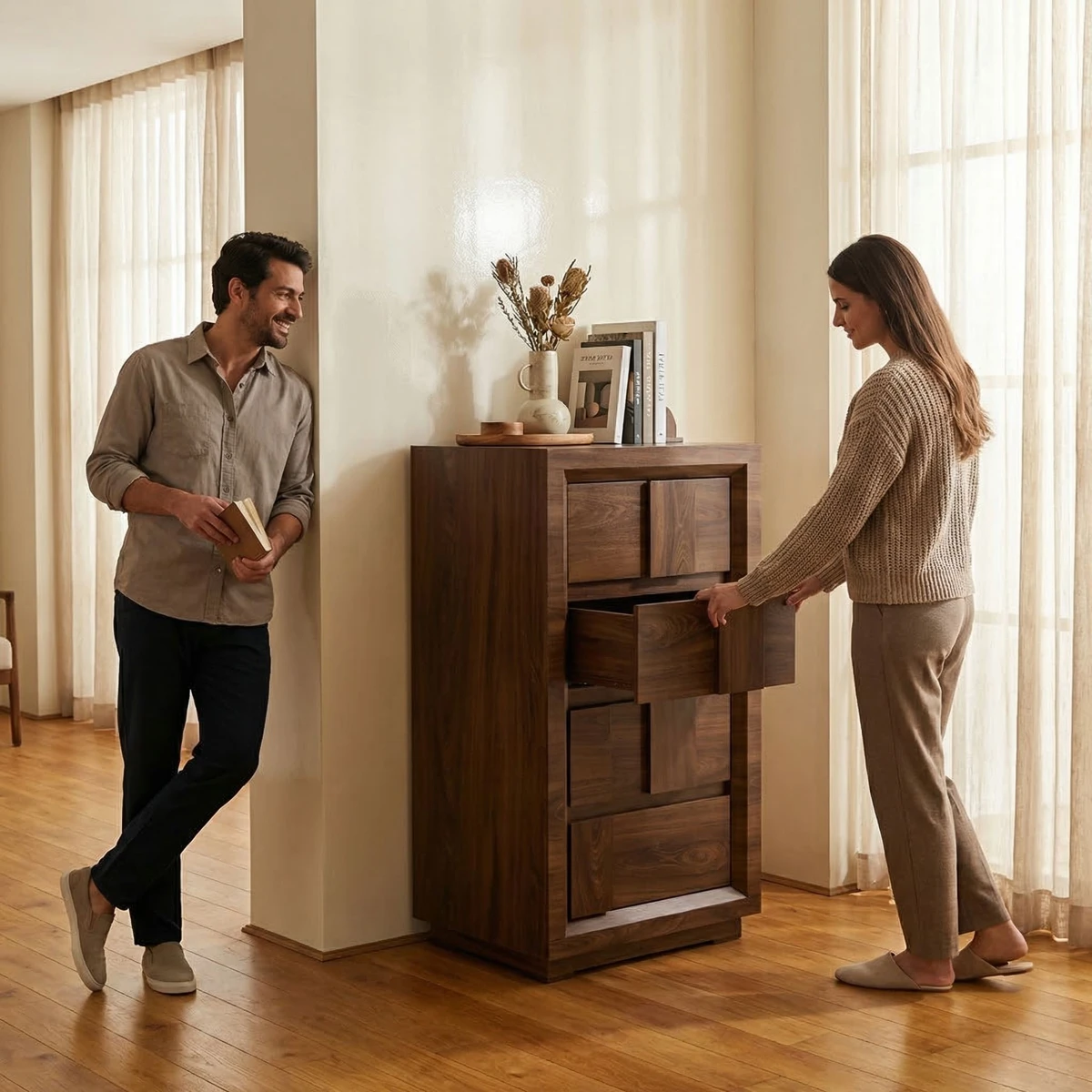 Chifonier Juvenil Palermo Nogal - ambientada en uso