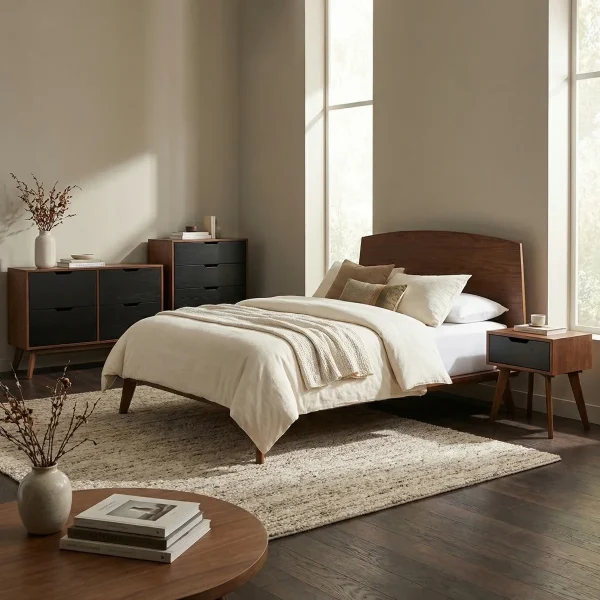 Recámara Queen Size Hermes Andes Tabaco - foto ambientada