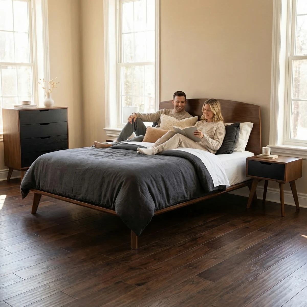 Recámara Queen Size Hermes Andes Tabaco - ambientada en uso