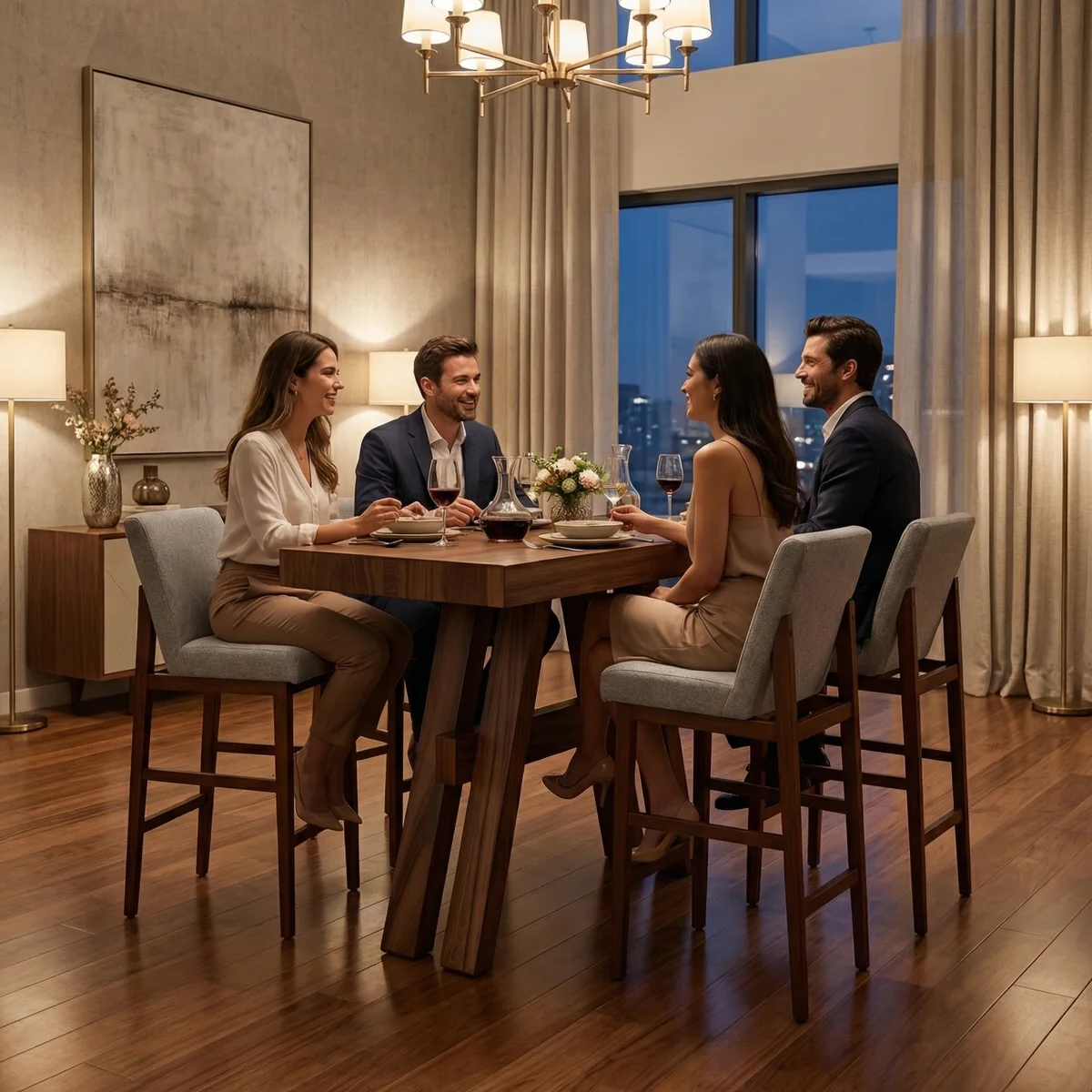 Comedor Alto Zafiro Parota Inglaterra Silver - ambientada en uso