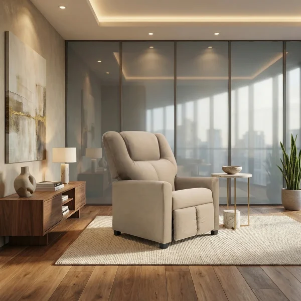 Sillon Reclinable Lilit Terciopelo Personalizable Arena - foto ambientada