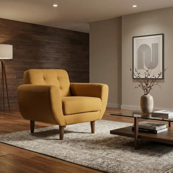 Sillon Monroe Personalizable Mostaza - foto ambientada