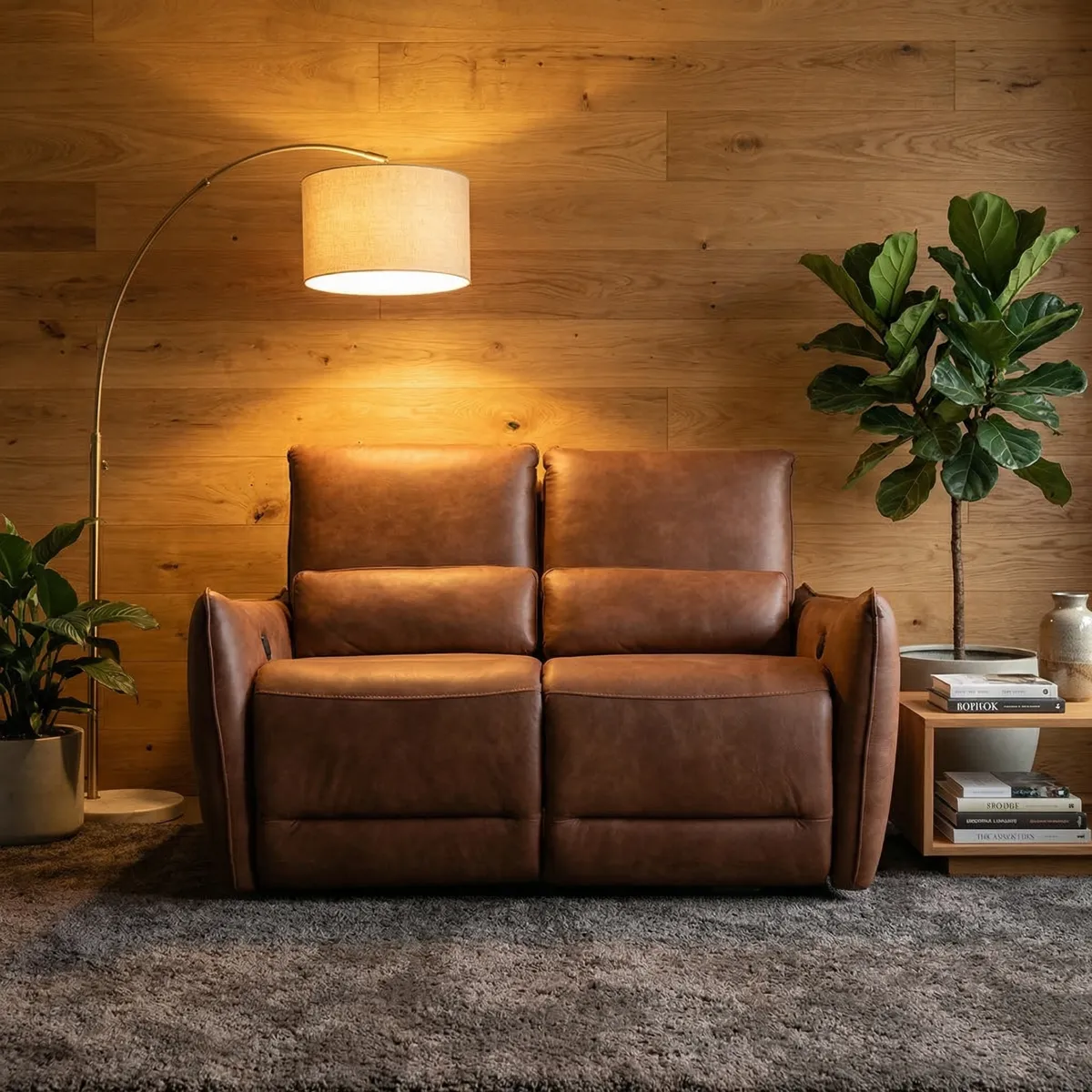 Love Seat Reclinable Eléctrico Bennett Boal - foto ambientada