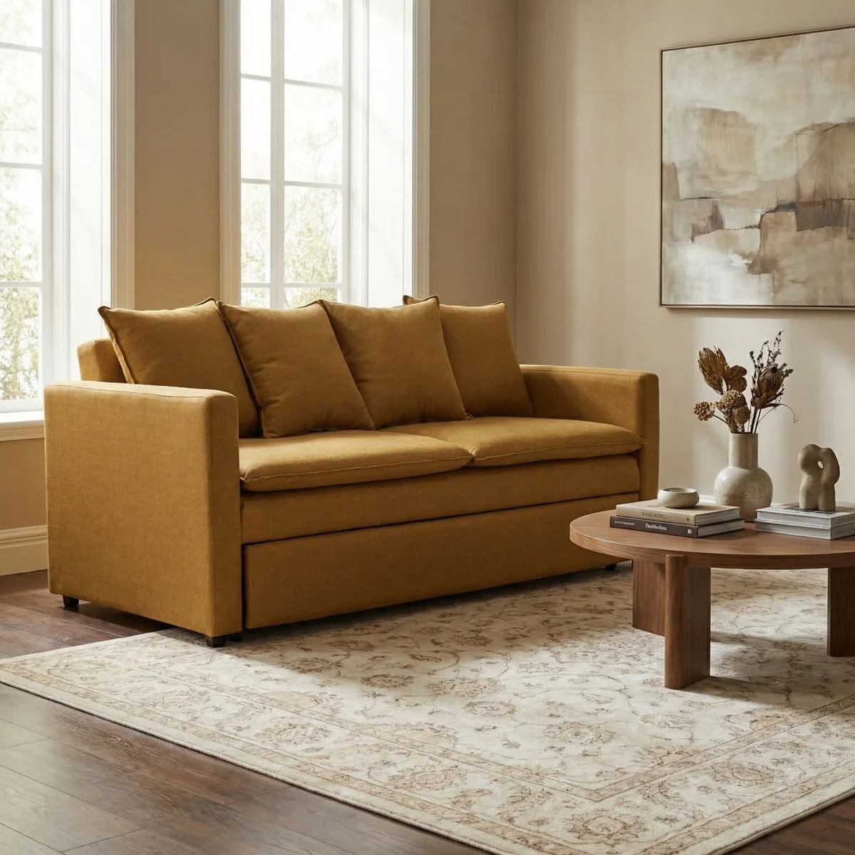 Sofa Cama King Mostaza - foto ambientada