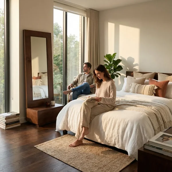 Espejo de Pie Victoria Okume - ambientada en uso