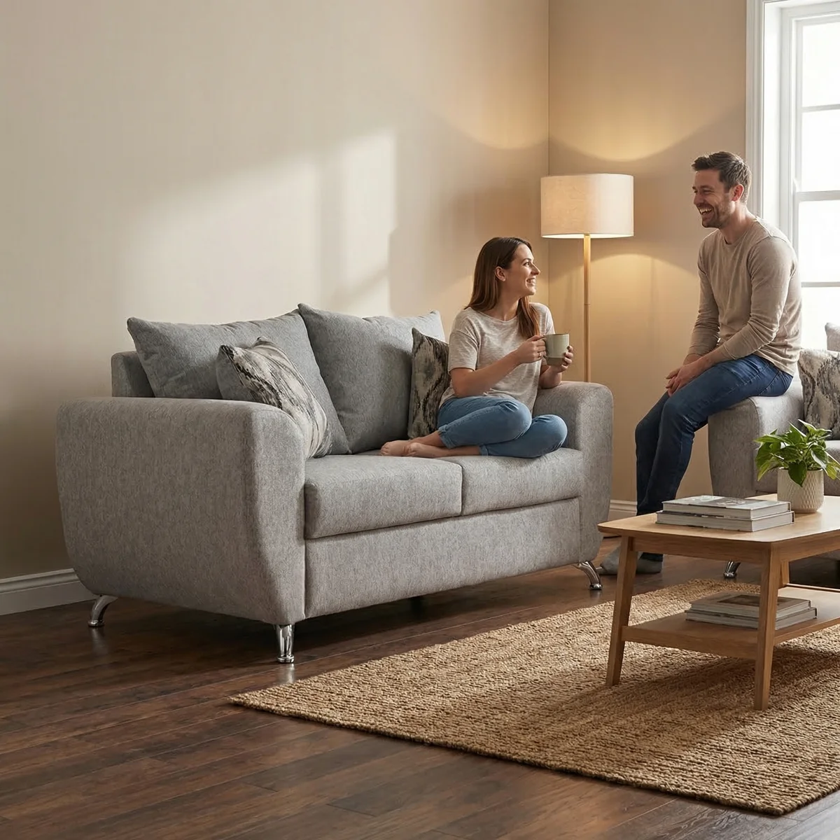 Love Seat Miller Plata - ambientada en uso