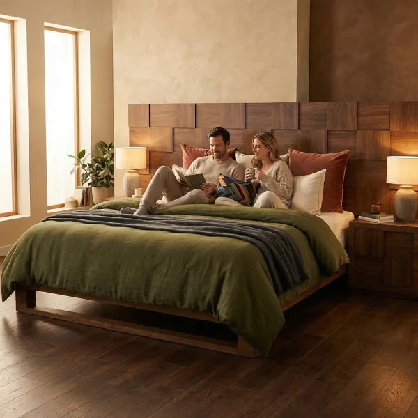 Cabecera Queen Size Oporto Nogal - ambientada en uso