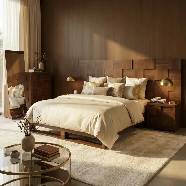 Recámara King Size Oporto Nogal - foto ambientada