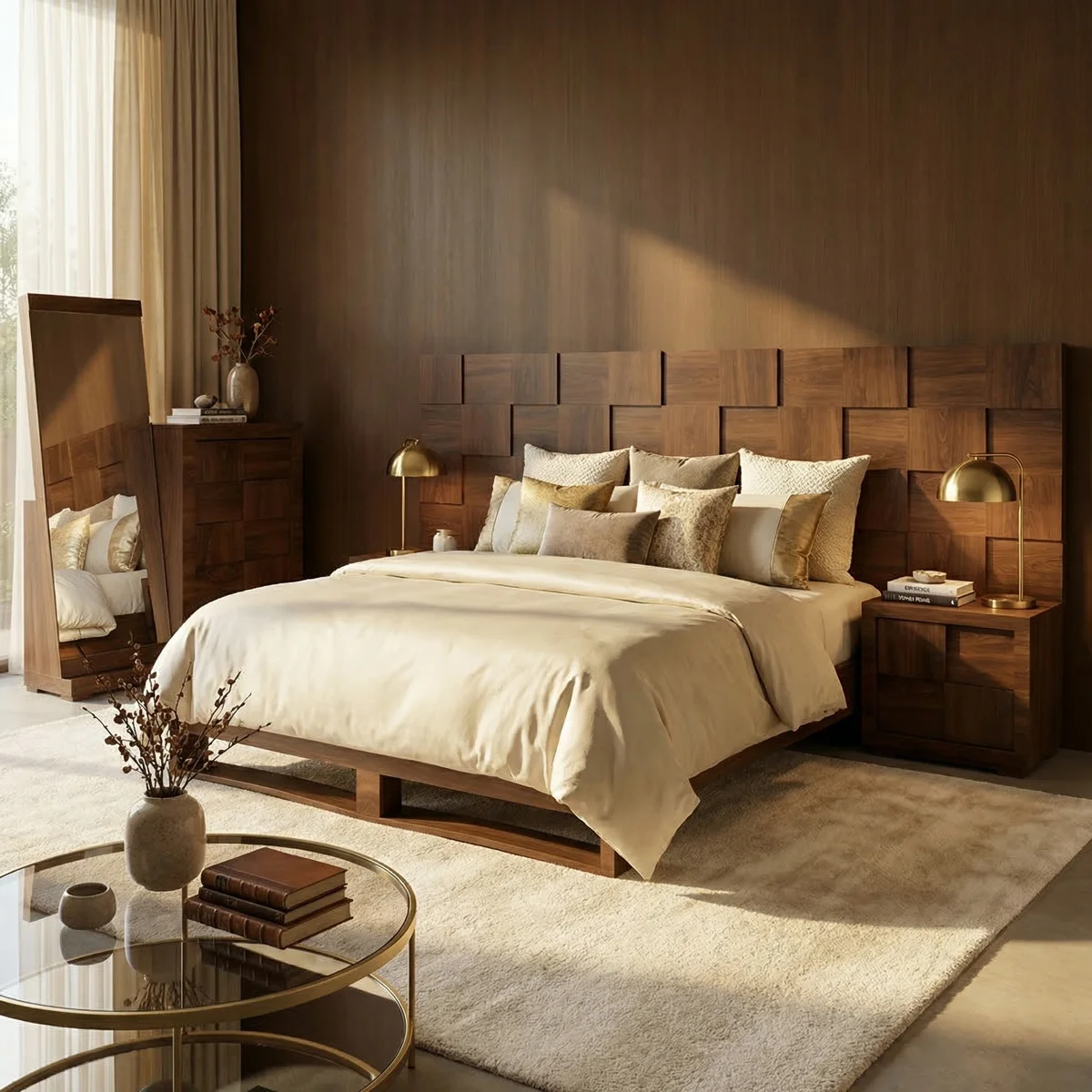 Recámara King Size Oporto Nogal - foto ambientada