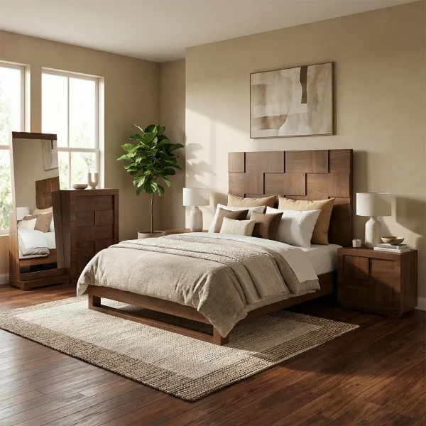 Recámara Matrimonial Oporto Nogal - foto ambientada