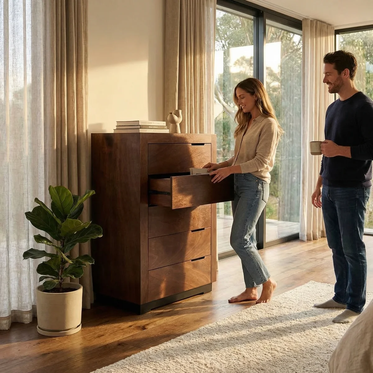 Chifonier Eliza Okume - ambientada en uso